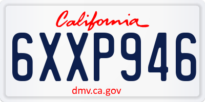 CA license plate 6XXP946