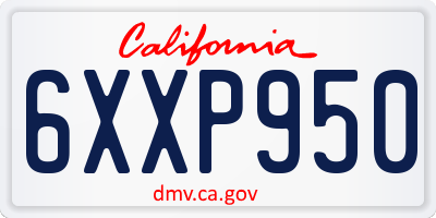 CA license plate 6XXP950