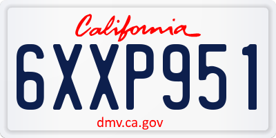 CA license plate 6XXP951