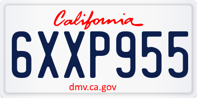 CA license plate 6XXP955