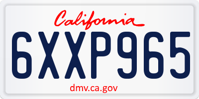 CA license plate 6XXP965