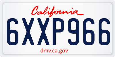 CA license plate 6XXP966