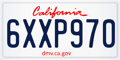 CA license plate 6XXP970