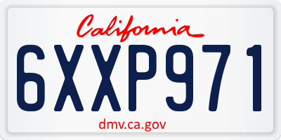 CA license plate 6XXP971