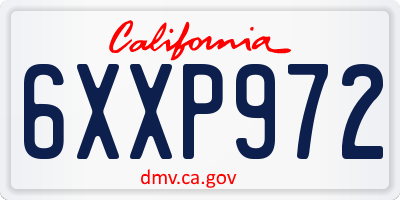 CA license plate 6XXP972