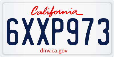 CA license plate 6XXP973