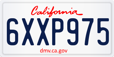 CA license plate 6XXP975