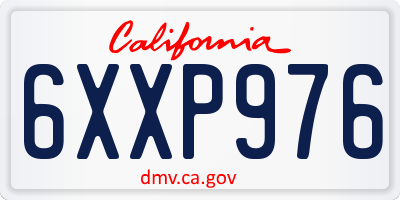 CA license plate 6XXP976