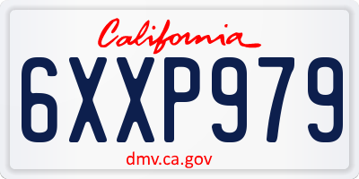 CA license plate 6XXP979
