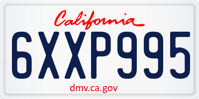 CA license plate 6XXP995