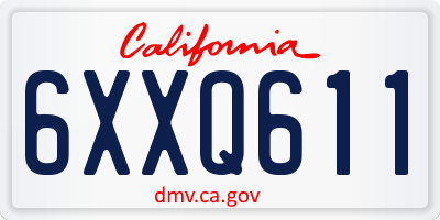 CA license plate 6XXQ611