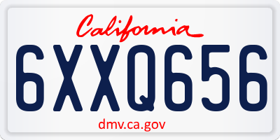 CA license plate 6XXQ656