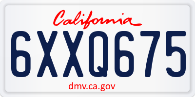 CA license plate 6XXQ675