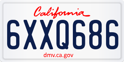 CA license plate 6XXQ686