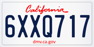 CA license plate 6XXQ717