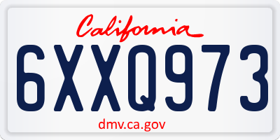 CA license plate 6XXQ973