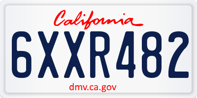 CA license plate 6XXR482