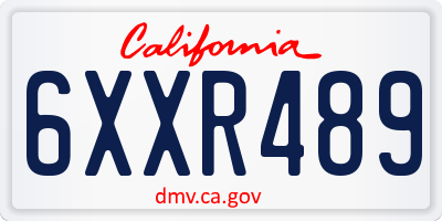 CA license plate 6XXR489