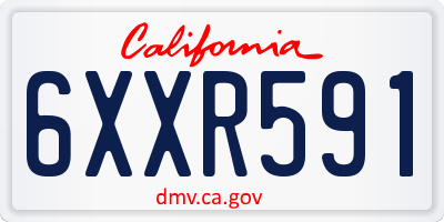CA license plate 6XXR591