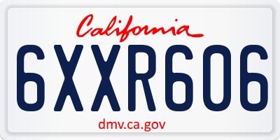 CA license plate 6XXR606