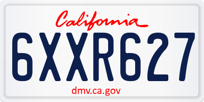 CA license plate 6XXR627