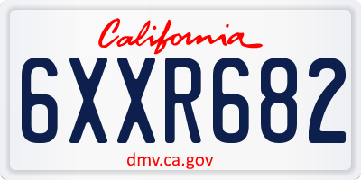 CA license plate 6XXR682