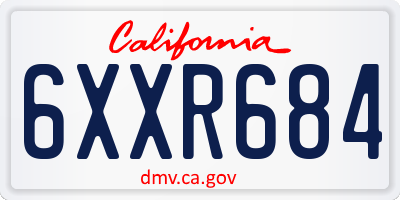CA license plate 6XXR684