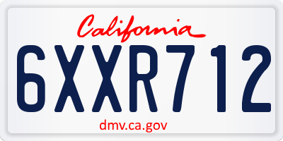 CA license plate 6XXR712