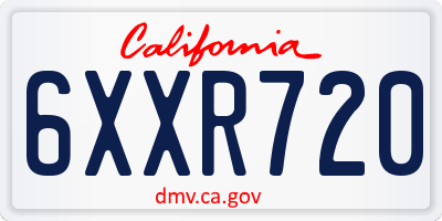CA license plate 6XXR720