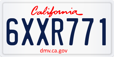 CA license plate 6XXR771