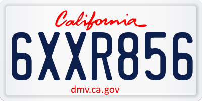 CA license plate 6XXR856