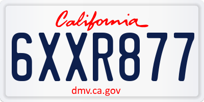 CA license plate 6XXR877