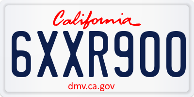 CA license plate 6XXR900