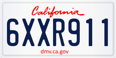 CA license plate 6XXR911