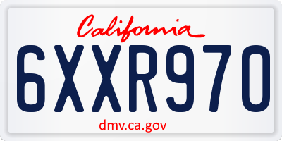 CA license plate 6XXR970
