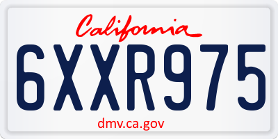 CA license plate 6XXR975