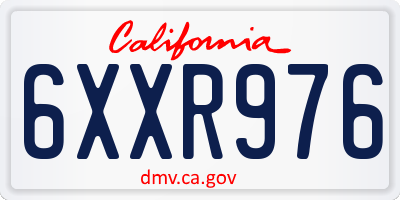 CA license plate 6XXR976