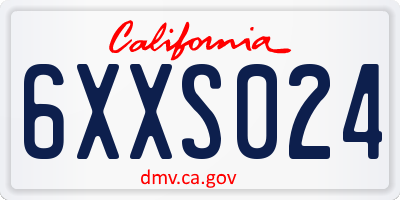 CA license plate 6XXS024