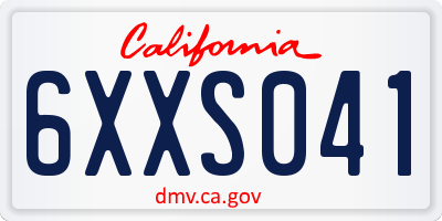 CA license plate 6XXS041