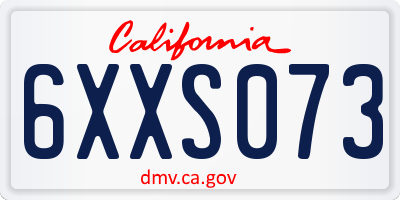 CA license plate 6XXS073