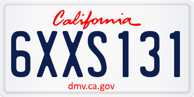 CA license plate 6XXS131