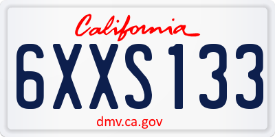 CA license plate 6XXS133