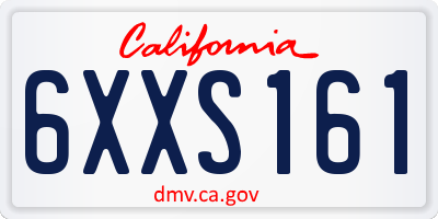 CA license plate 6XXS161