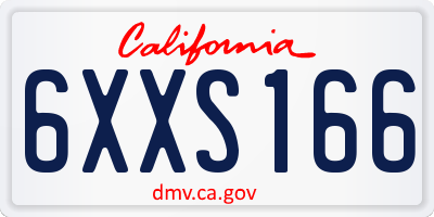 CA license plate 6XXS166