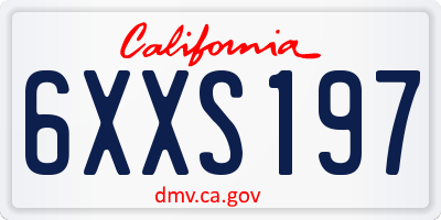 CA license plate 6XXS197