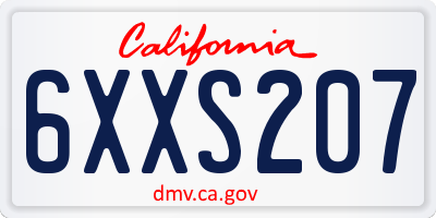 CA license plate 6XXS207