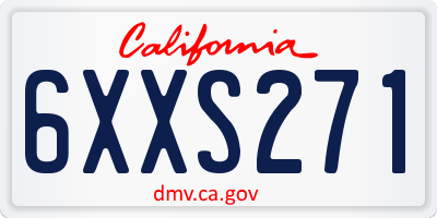 CA license plate 6XXS271