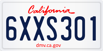 CA license plate 6XXS301