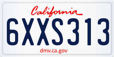 CA license plate 6XXS313