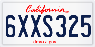 CA license plate 6XXS325